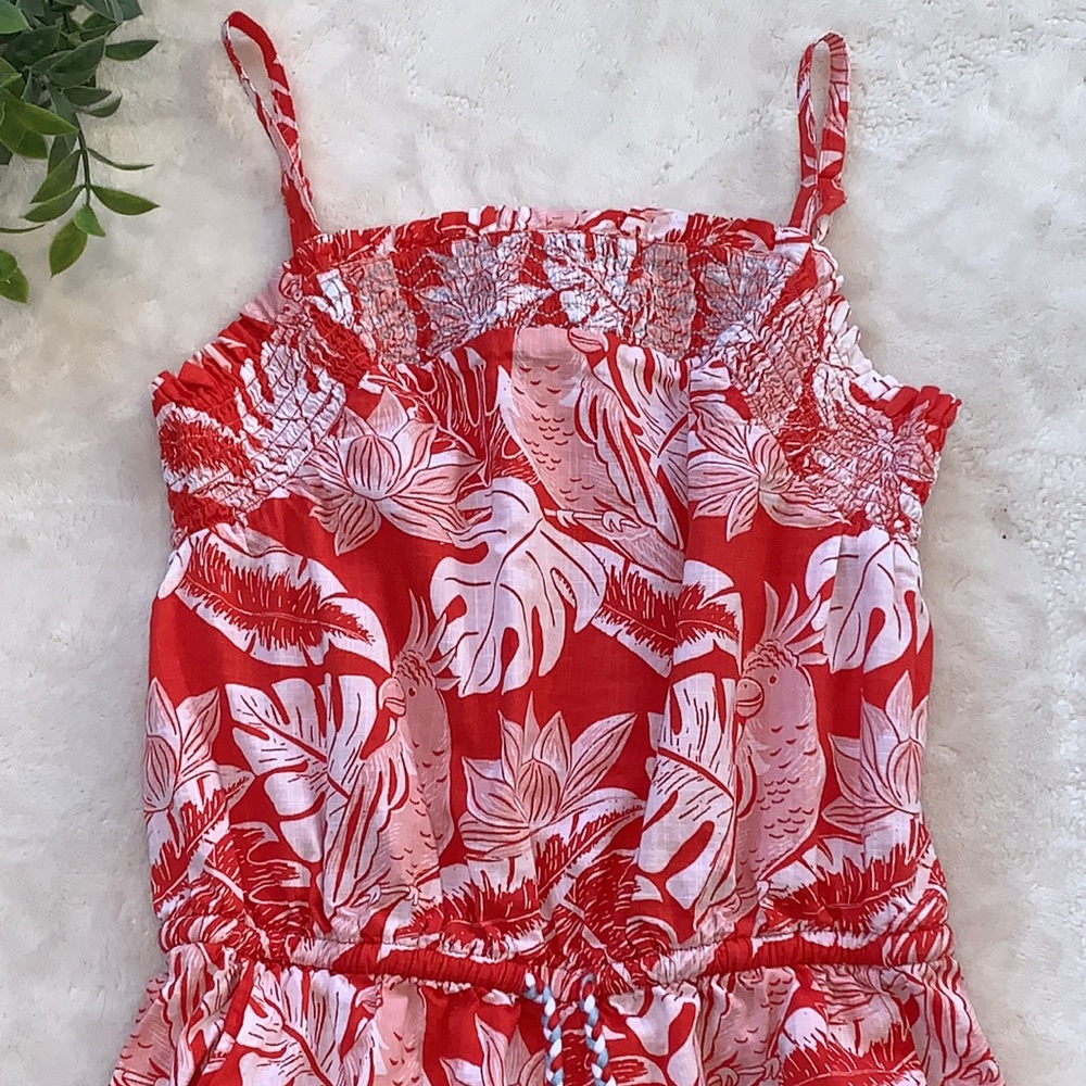 Boden 13/14 Tropical Orange & White Romper EUC - Picture 2 of 16